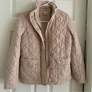 J. Crew tan quilted zip up jacket size xxs